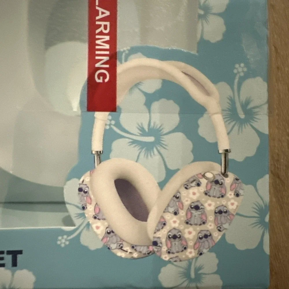 Disney Stitch Cartoon‎ Glossy Cover Set Blue White for AirPods Max Clip On